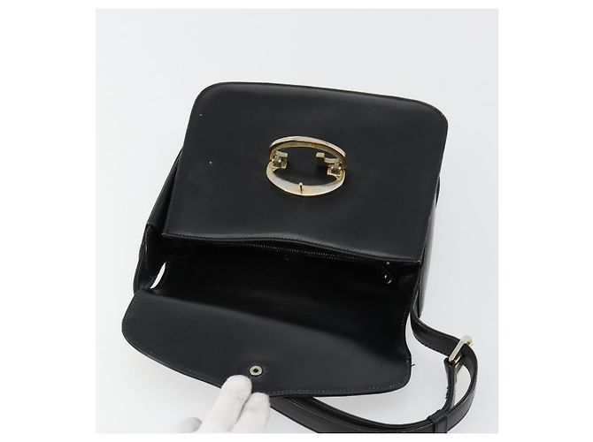 Borsa a tracolla GUCCI in pelle nera con dettagli argento Auth 180462 Nero - vista 15