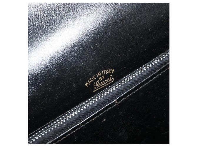 Borsa a tracolla GUCCI in pelle nera con dettagli argento Auth 180462 Nero - vista 16