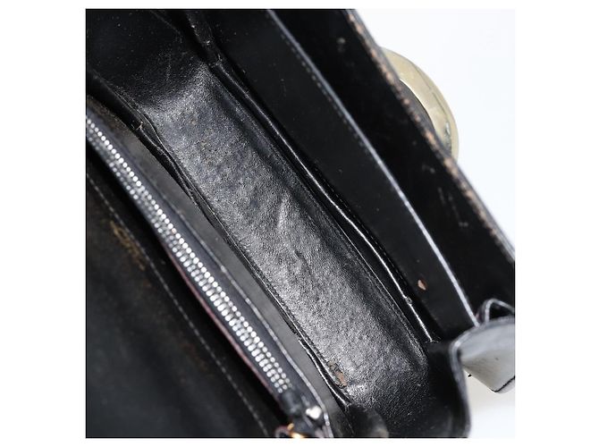 Borsa a tracolla GUCCI in pelle nera con dettagli argento Auth 180462 Nero - vista 17