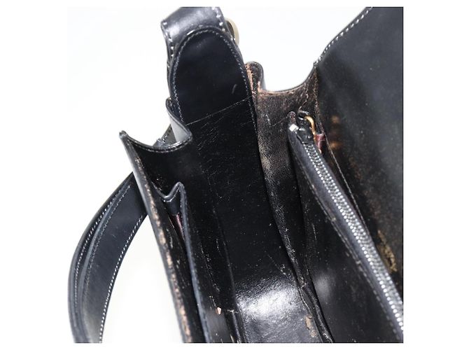 Borsa a tracolla GUCCI in pelle nera con dettagli argento Auth 180462 Nero - vista 19