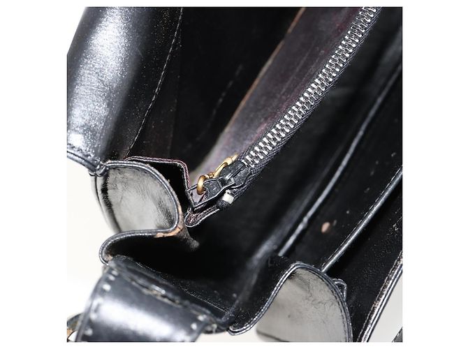 Borsa a tracolla GUCCI in pelle nera con dettagli argento Auth 180462 Nero - vista 21