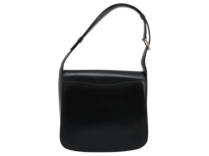 Borsa a tracolla GUCCI in pelle nera con dettagli argento Auth 180462 Nero - vista 3