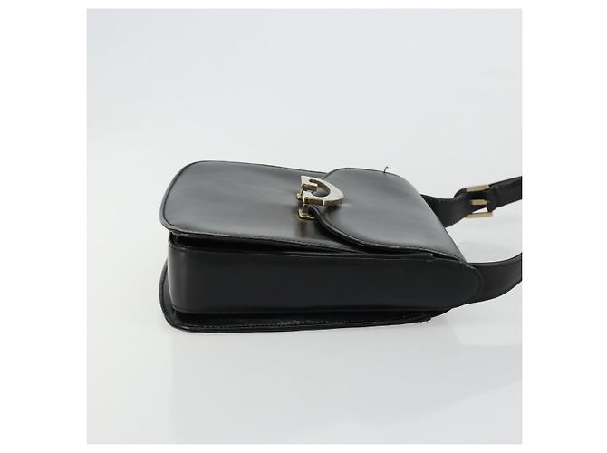 Borsa a tracolla GUCCI in pelle nera con dettagli argento Auth 180462 Nero - vista 4