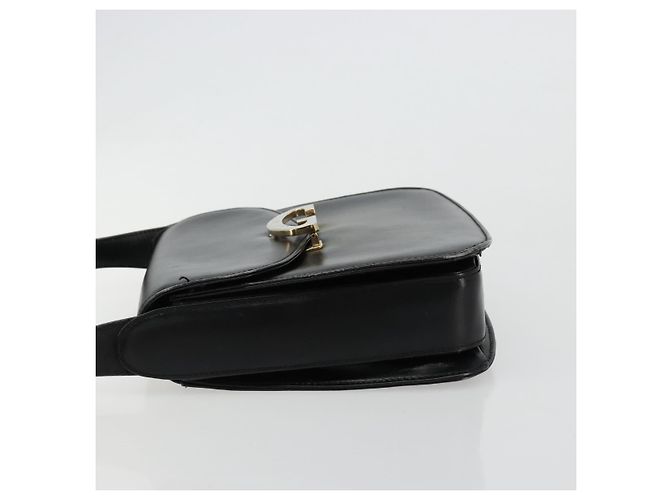 Borsa a tracolla GUCCI in pelle nera con dettagli argento Auth 180462 Nero - vista 5