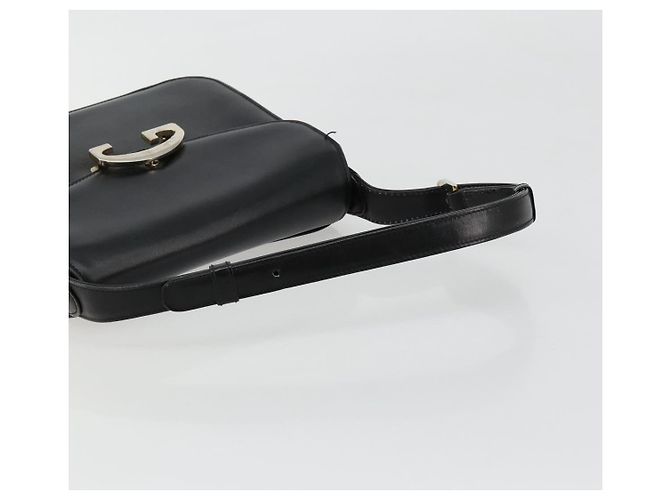 Borsa a tracolla GUCCI in pelle nera con dettagli argento Auth 180462 Nero - vista 7