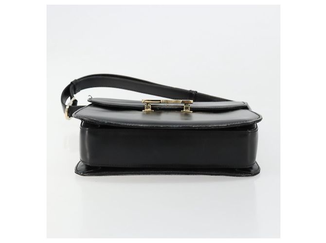 Borsa a tracolla GUCCI in pelle nera con dettagli argento Auth 180462 Nero - vista 9