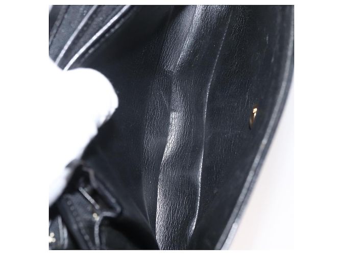 Borsa a Spalla Christian Dior in Pelle Nera e Oro Auth BA12894 Nero D'oro - vista 17