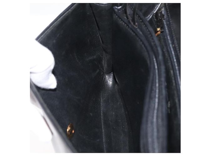 Borsa a Spalla Christian Dior in Pelle Nera e Oro Auth BA12894 Nero D'oro - vista 19