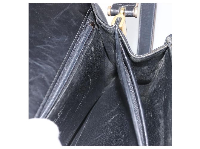 Borsa a Spalla Christian Dior in Pelle Nera e Oro Auth BA12894 Nero D'oro - vista 21