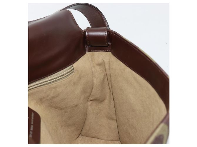 Borsa Salvatore Ferragamo Gancini in tessuti in maglia marrone argento Auth BA12720 - vista 17