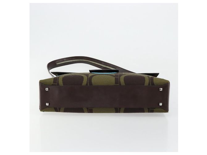Borsa Salvatore Ferragamo Gancini in tessuti in maglia marrone argento Auth BA12720 - vista 9