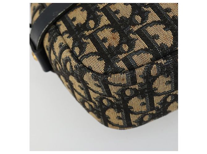 Borsa a tracolla Christian Dior Trotter Canvas Blu Navy Oro Auth 165280 D'oro - vista 11