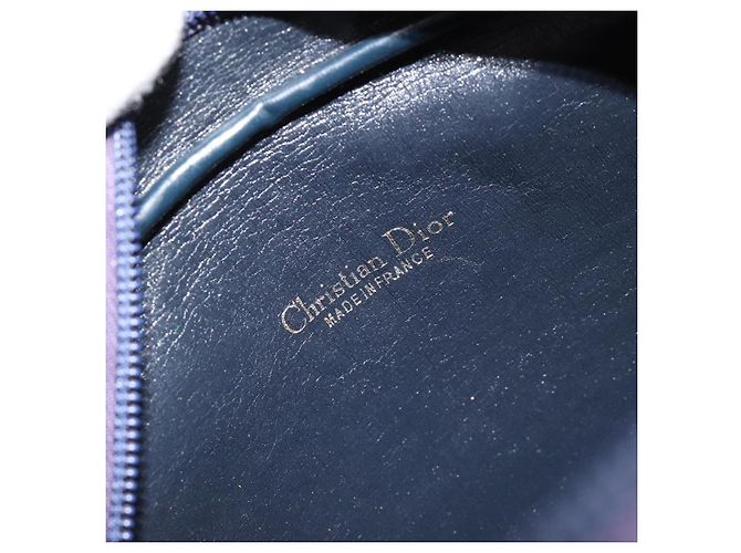 Borsa a tracolla Christian Dior Trotter Canvas Blu Navy Oro Auth 165280 D'oro - vista 16