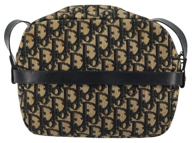Borsa a tracolla Christian Dior Trotter Canvas Blu Navy Oro Auth 165280 D'oro - vista 3