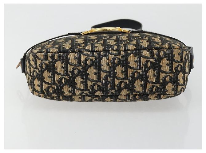 Borsa a tracolla Christian Dior Trotter Canvas Blu Navy Oro Auth 165280 D'oro - vista 9