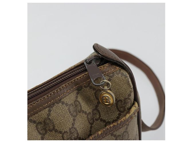 Borsa GUCCI GG Supreme Web Sherry Line PVC Beige Oro 89 02 077 Auth BA12772 D'oro - vista 15