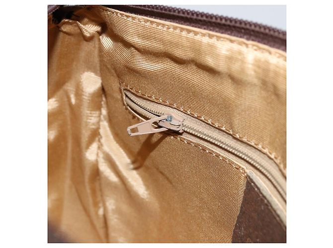 Borsa GUCCI GG Supreme Web Sherry Line PVC Beige Oro 89 02 077 Auth BA12772 D'oro - vista 20