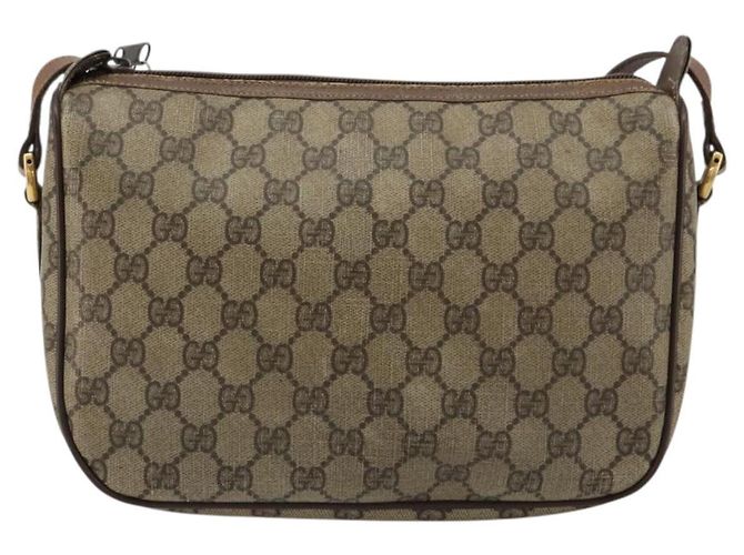 Borsa GUCCI GG Supreme Web Sherry Line PVC Beige Oro 89 02 077 Auth BA12772 D'oro - vista 3