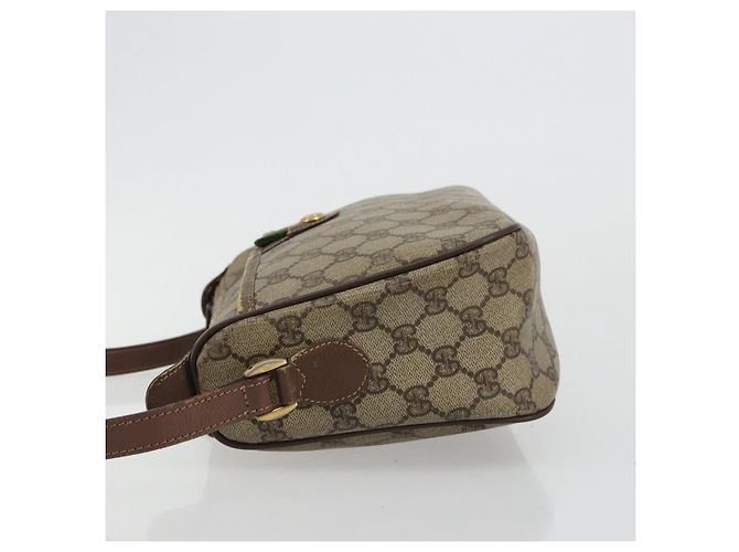 Borsa GUCCI GG Supreme Web Sherry Line PVC Beige Oro 89 02 077 Auth BA12772 D'oro - vista 5