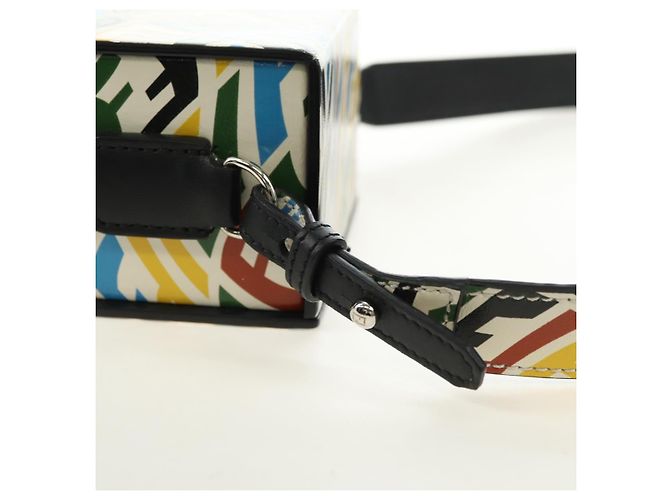 FENDI Borsa a Spalla Zucca Canvas Vertigo PVC Multicolor Argento Auth 180356M Multicolore - vista 18
