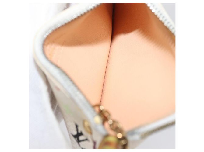 LOUIS VUITTON Monogram Multicolor Pochette Cles Purse White M92655 Auth 180390 - view 11