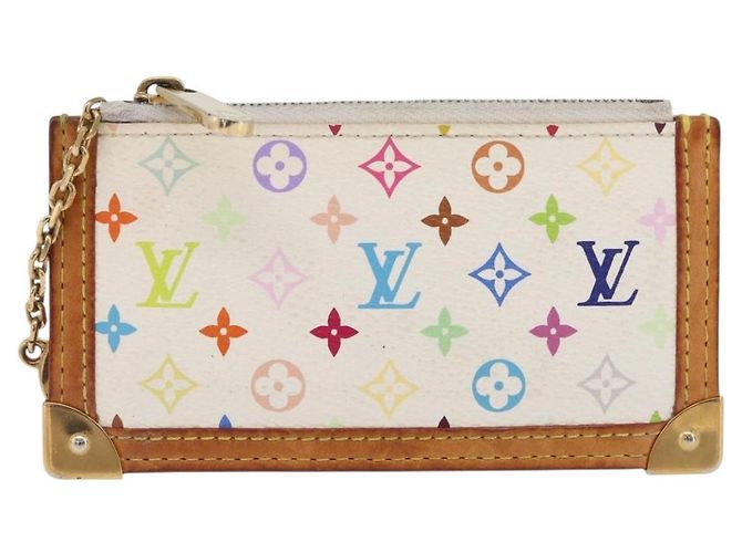 LOUIS VUITTON Monogram Multicolor Pochette Cles Purse White M92655 Auth 180390 - view 13