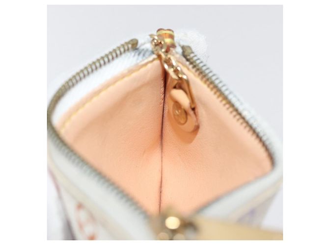 LOUIS VUITTON Monogram Multicolor Pochette Cles Purse White M92655 Auth 180390 - view 18