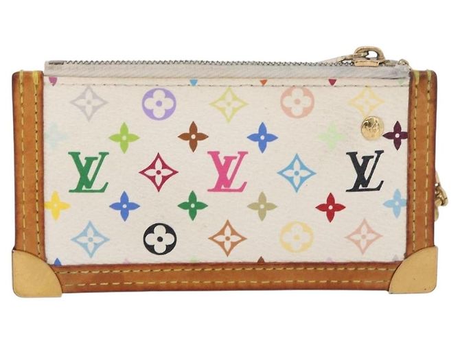 LOUIS VUITTON Monogram Multicolor Pochette Cles Purse White M92655 Auth 180390 - view 2