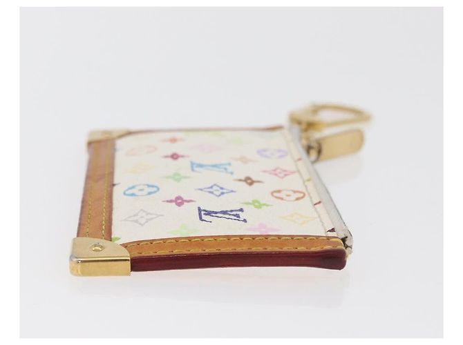 LOUIS VUITTON Monogram Multicolor Pochette Cles Purse White M92655 Auth 180390 - view 3