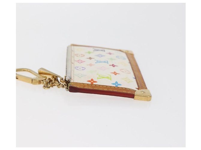 LOUIS VUITTON Monogram Multicolor Pochette Cles Purse White M92655 Auth 180390 - view 4