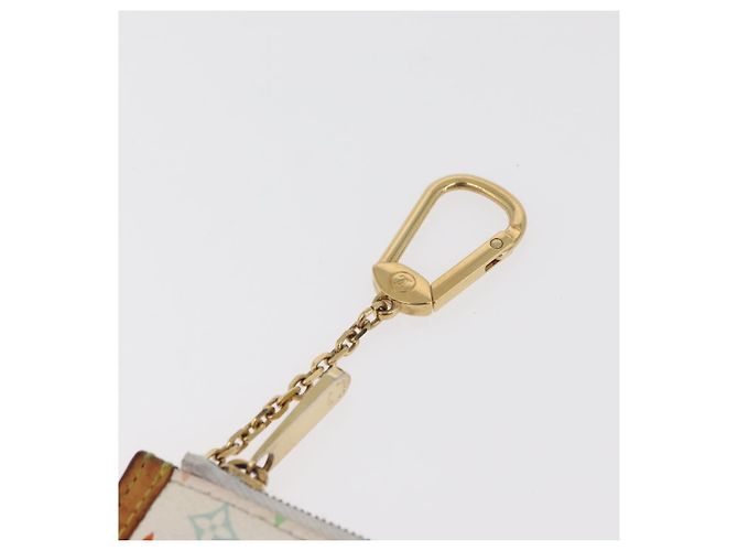 LOUIS VUITTON Monogram Multicolor Pochette Cles Purse White M92655 Auth 180390 - view 7