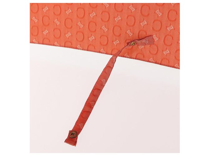 Céline Ombrello pieghevole CELINE C Macadam Canvas Nylon Arancione Auth 181570A - vista 11