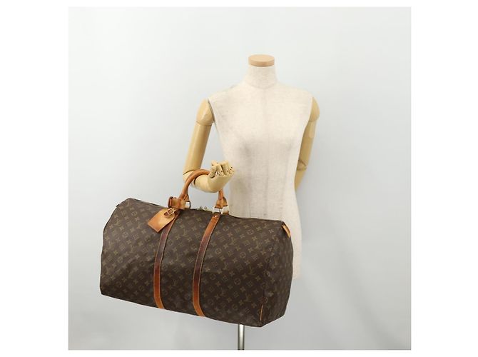 LOUIS VUITTON Borsa Boston Monogram Keepall 55 M41424 LV Auth 179742 Monogramma - vista 23