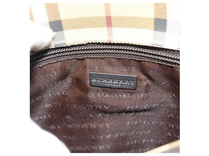 Borsa a mano BURBERRY Nova Check PVC Beige Auth bs35282 - vista 10