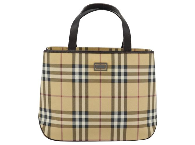 Borsa a mano BURBERRY Nova Check PVC Beige Auth bs35282 - vista 13