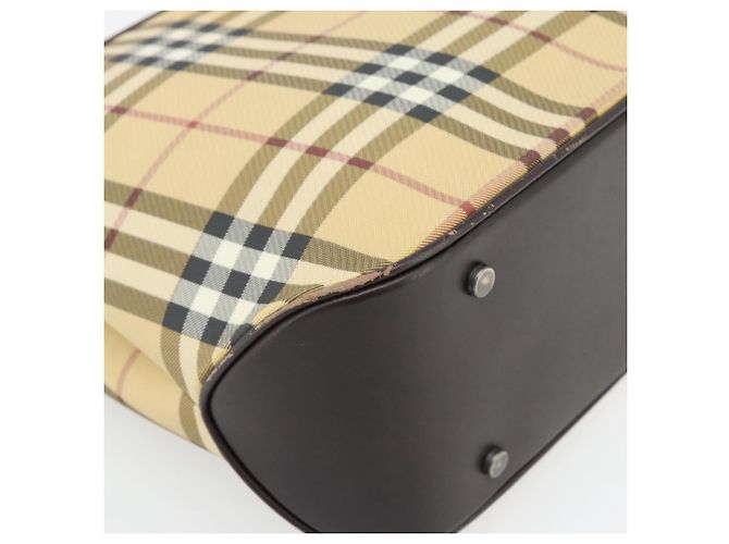 Borsa a mano BURBERRY Nova Check PVC Beige Auth bs35282 - vista 14