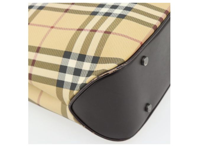 Borsa a mano BURBERRY Nova Check PVC Beige Auth bs35282 - vista 16