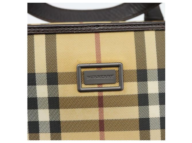 Borsa a mano BURBERRY Nova Check PVC Beige Auth bs35282 - vista 17