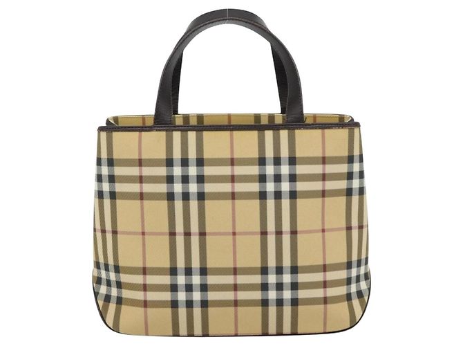 Borsa a mano BURBERRY Nova Check PVC Beige Auth bs35282 - vista 2