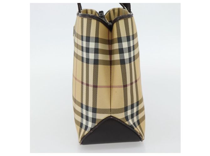 Borsa a mano BURBERRY Nova Check PVC Beige Auth bs35282 - vista 4