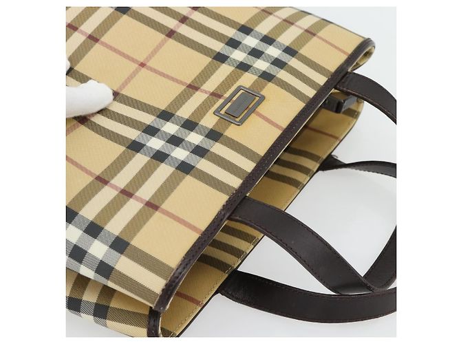 Borsa a mano BURBERRY Nova Check PVC Beige Auth bs35282 - vista 6
