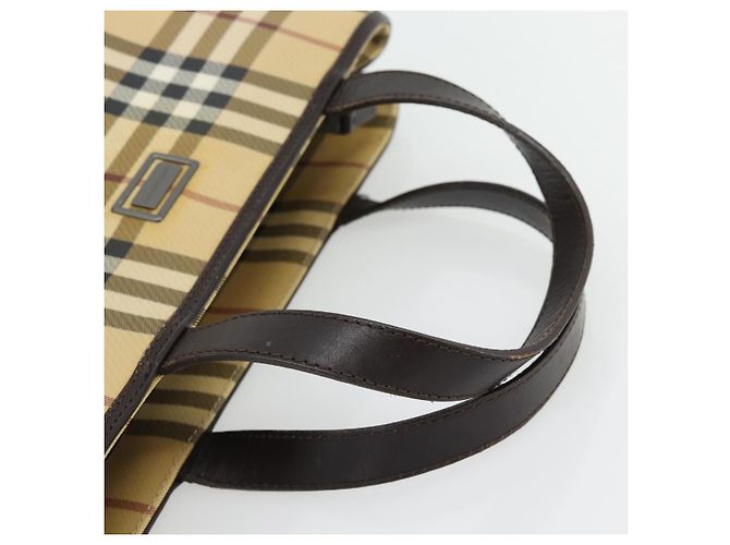 Borsa a mano BURBERRY Nova Check PVC Beige Auth bs35282 - vista 7