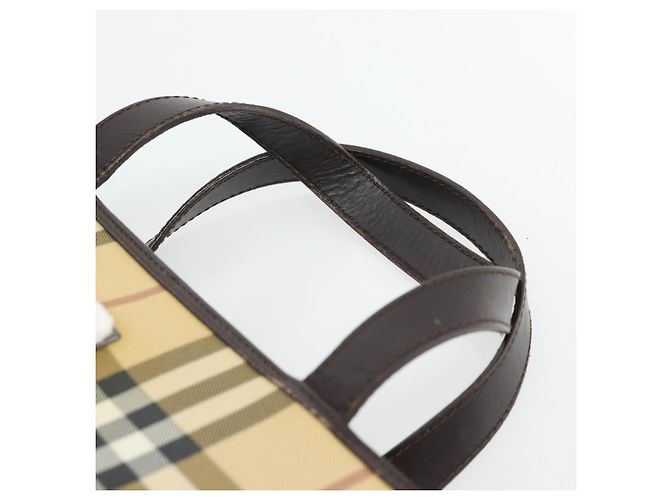 Borsa a mano BURBERRY Nova Check PVC Beige Auth bs35282 - vista 8