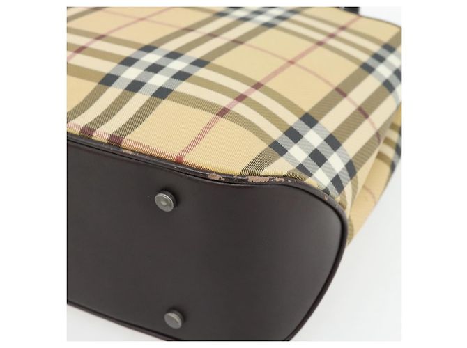 Borsa a mano BURBERRY Nova Check PVC Beige Auth bs35282 - vista 9