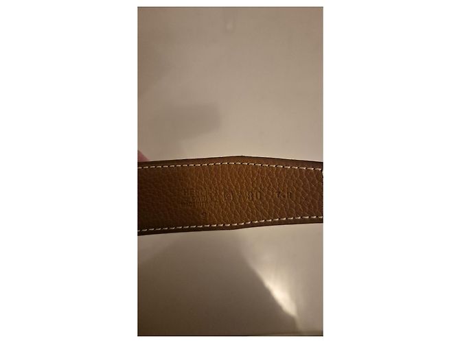Cinturón Hermès reversible de cuero con hebilla H Castaño Negro - vista 2