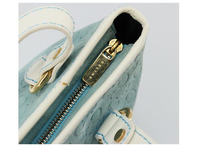 Céline Borsa CELINE C Macadam Canvas Azzurro Oro Autentica 181177 D'oro Blu chiaro - vista 10