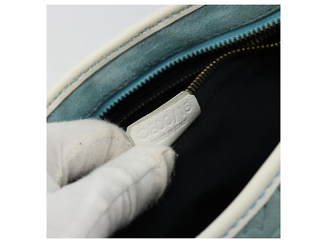 Céline Borsa CELINE C Macadam Canvas Azzurro Oro Autentica 181177 D'oro Blu chiaro - vista 12
