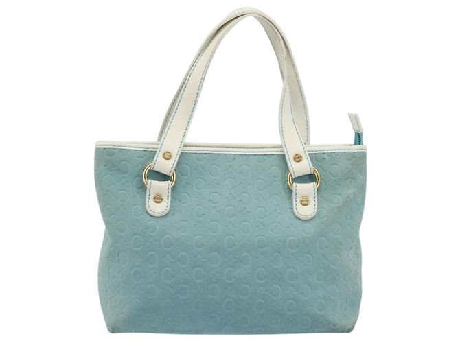 Céline Borsa CELINE C Macadam Canvas Azzurro Oro Autentica 181177 D'oro Blu chiaro - vista 13