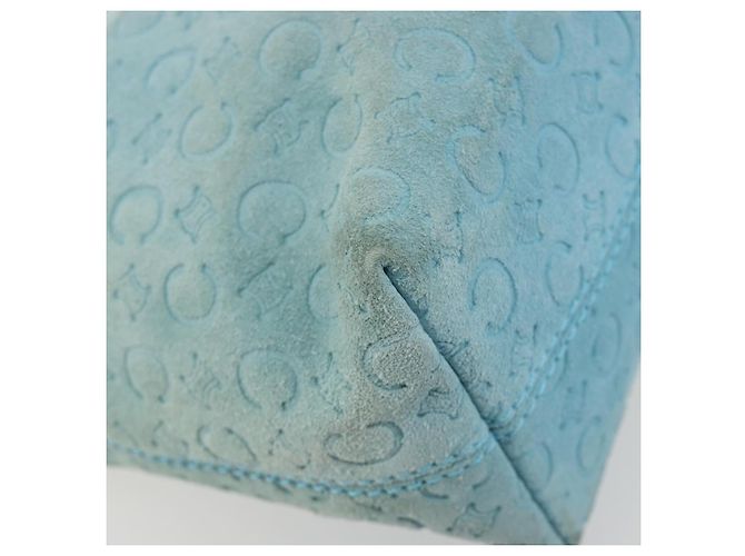 Céline Borsa CELINE C Macadam Canvas Azzurro Oro Autentica 181177 D'oro Blu chiaro - vista 16