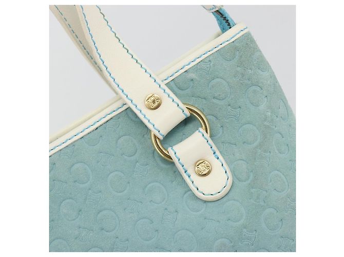 Céline Borsa CELINE C Macadam Canvas Azzurro Oro Autentica 181177 D'oro Blu chiaro - vista 17